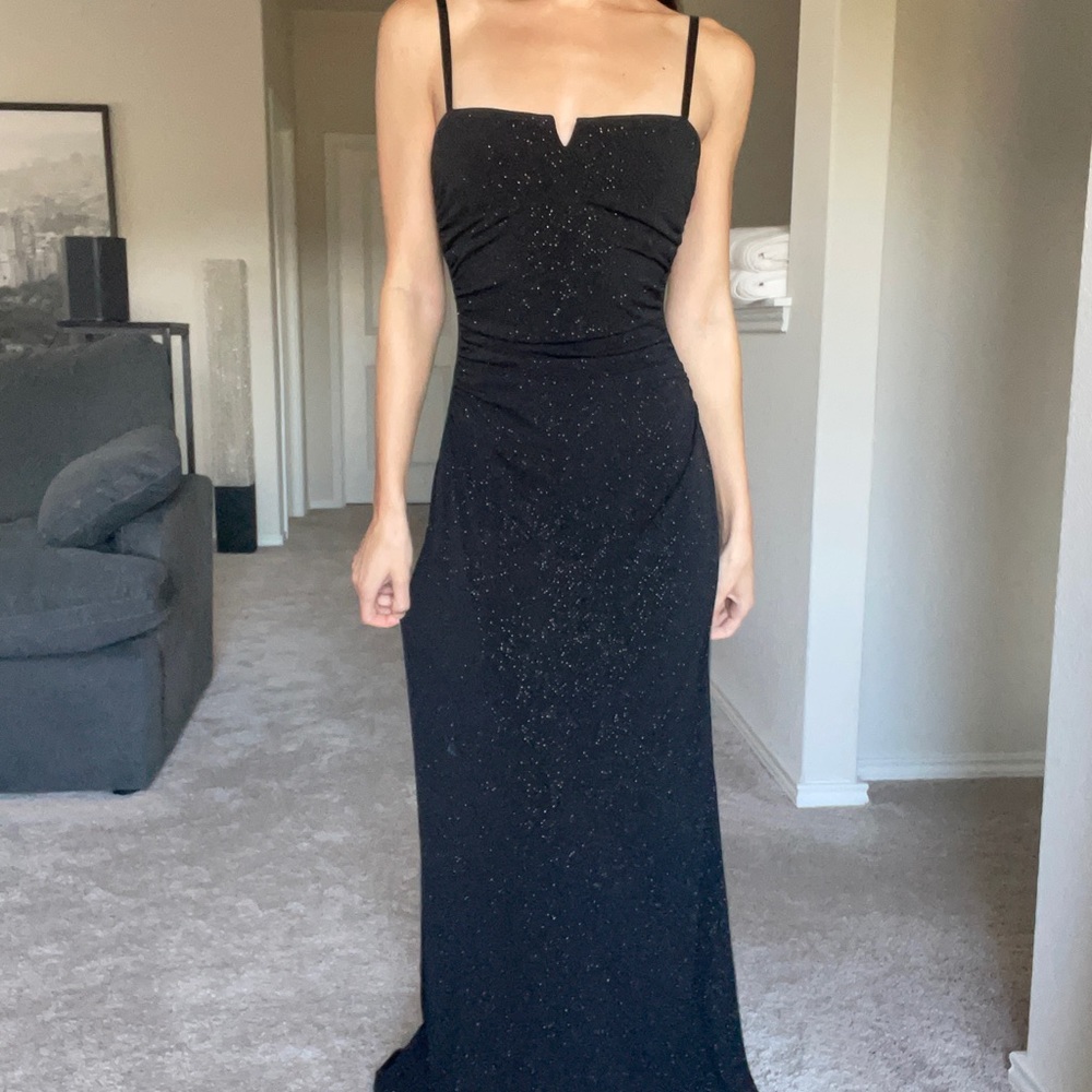 Glittery black 90’s floor length gown
